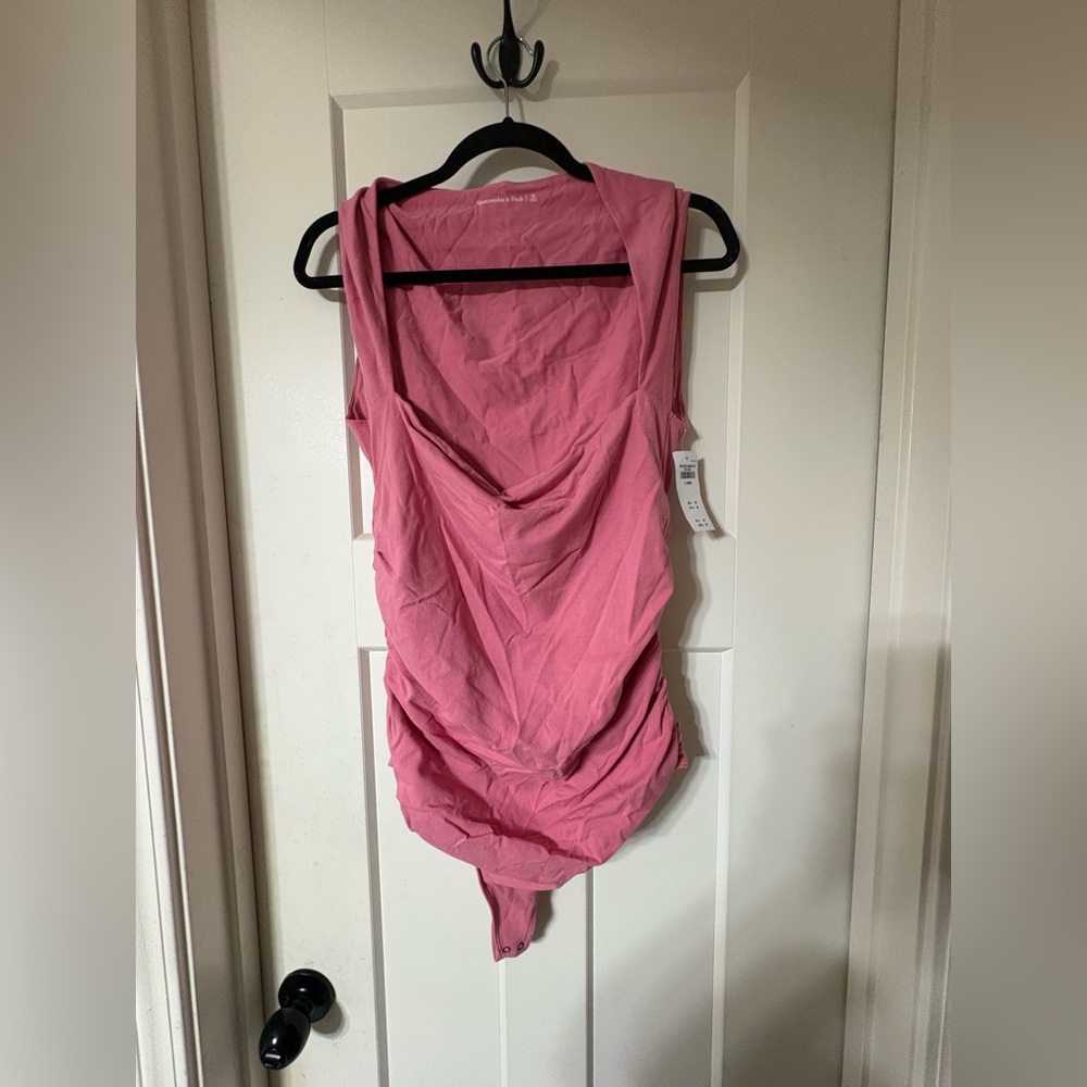 Abercrombie & Fitch NWT Draped Pink Sleeveless Bodysuit